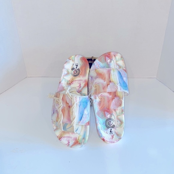 Johnny Was Calme Marble Slides with Dust Bag Size 7 - Picture 3 of 4